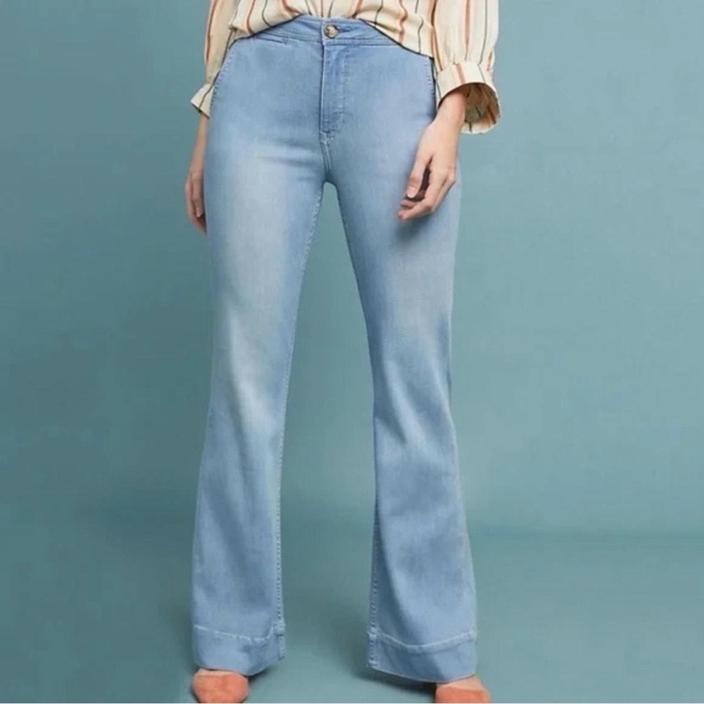 Pilcro light wash high rise bootcut jeans